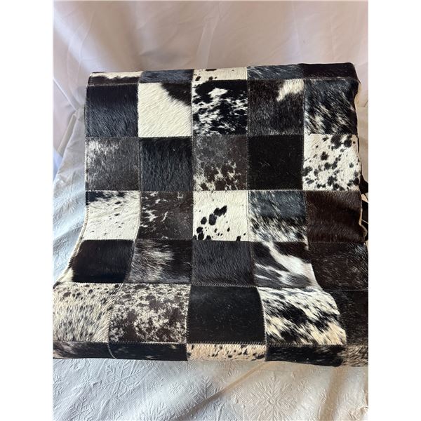 Black & White Patch Cow Hide Rug