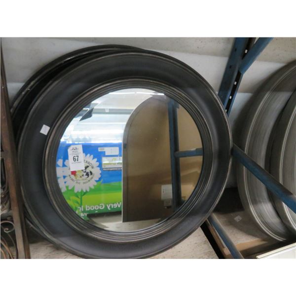 2-Mocha Round Wall Mirror - 2 x $