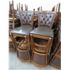 Image 1 : 22-Mahogany Brown Padded Tufted Dining Chairs - 22 X $