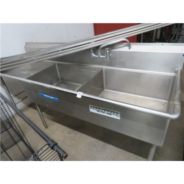 S/S 7' Double Pot Sink