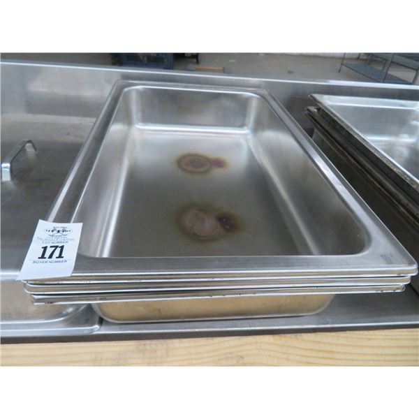 3-S/S Full by 4" Water Pans - 3 X $