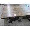 Image 1 : Distressed Plank 4 Top Dining Table w/Steel Roller Base