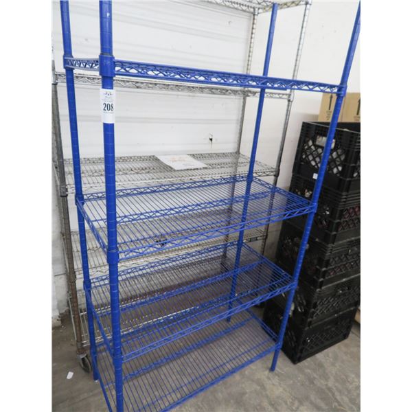 Blue Wire 4 Shelf Rack