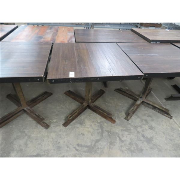 7-Distressed Plank Ibeam Base 4 Top Dining Table - 7 X $