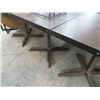 Image 3 : 7-Distressed Plank Ibeam Base 4 Top Dining Table - 7 X $