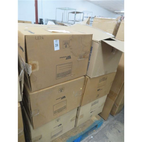 Pallet of Plastic Condiment Bins and Supplies