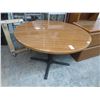 Image 1 : Glossy Oak Round Pedestal Dining Table