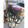 Image 1 : 8-Maroon Padded Backless Bar Stools - 8 X $