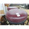 Image 2 : 8-Maroon Padded Backless Bar Stools - 8 X $