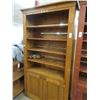 Image 1 : Wood Grain Stained Bookcase Cabinet