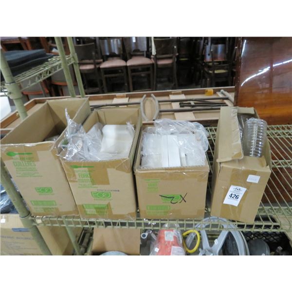 Lot of Storage Bins Plastic Utensils, Lids