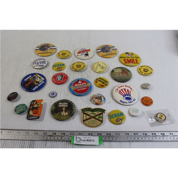 Small Flat of Lapel Pin Badges - Pinback Buttons