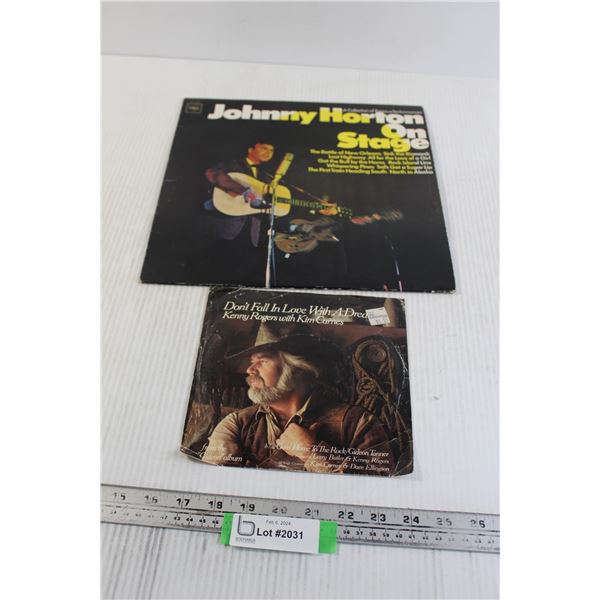 (2) Vinyl Records - Johnny Horton, Kenny Rogers