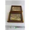 Image 1 : (2x Bid Price) Currier & Ives (Gold Foil?) Framed Vintage Prints - 9" x 11"