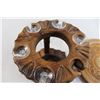 Image 2 : Drinking Glass Holder - Missing (1) Glass, Decorative Wooden Plate - 12"