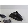 Image 4 : (5) Small Soapstone Carvings - (2) are Wolf Originals