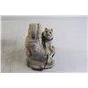 Image 2 : Aarktik Soapstone Carving - 5 1/2" x 7" Tall, Small Chip on Dog Ear