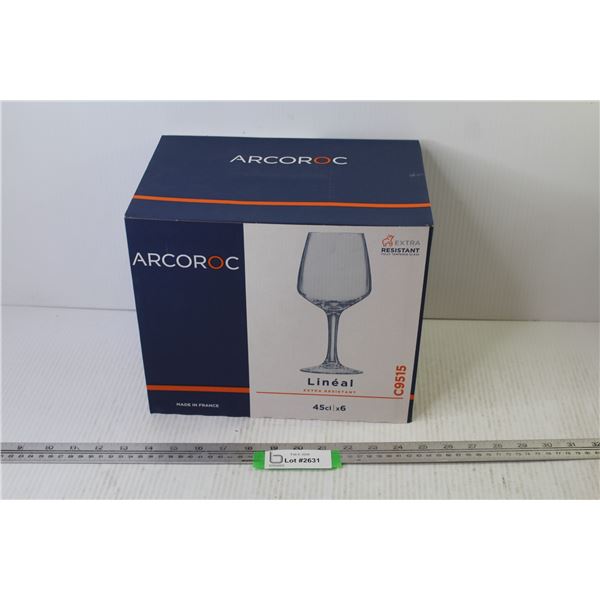 Arcoroc Set of 6 Wine Glasses (NIB)