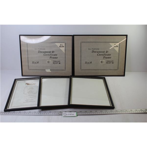 (2) Certificate Frames (11  x 14 ) - (3 Frames (8 1/2  x 11 )