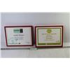 Image 1 : (2) Framed Custom Cleaner Certificates (11" x 8 3/4")