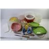 Image 1 : Tupperware Bowls & Lids - Ceramic Ant Salt & Pepper Shakers - (2) Kitchen Knives