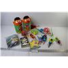 Image 1 : (2) Ernie Sesame Street Building Set - Brain Teaser Puzzle - Note Pad - Playing Cards - Various Smal