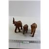 Image 1 : (3) Wooden Elephants