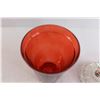 Image 2 : Red Glass, Lamp Base - Untested, Wall Pocket Vase Sconce