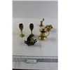 Image 1 : (2) Brass Goblets, Brass Decorations