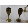 Image 4 : (2) Brass Goblets, Brass Decorations