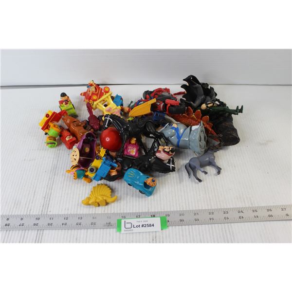 Assortment of Small Toys, Figurines, Vehicles, etc.