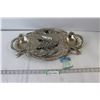 Image 1 : Metal Tray - Made in India + (3) Small Metal Décor Items