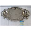 Image 2 : Metal Tray - Made in India + (3) Small Metal Décor Items