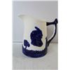 Image 2 : Large Blue & White Ceramic Pitcher