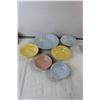 Image 4 : Assortment of Pastel Coloured Dishes - Plates, Cups & Saucers, Bowls, etc.