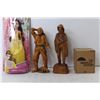 Image 3 : Princess Belle Doll, Wooden Figurine and Misc.