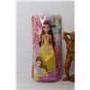 Image 4 : Princess Belle Doll, Wooden Figurine and Misc.