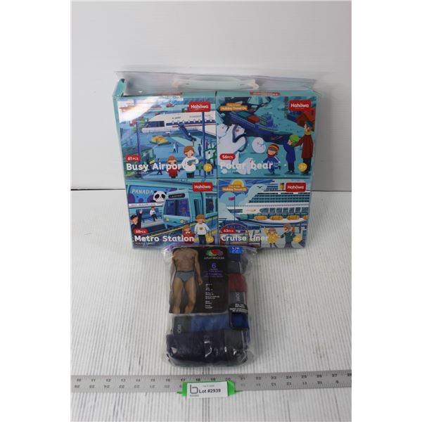 Kids Puzzles and Men's Underwear - Size Large