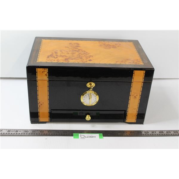 Cuban Crafters Cigar Humidor w/ Drawer & Key - 16"x10"x9"