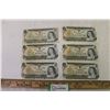 Image 1 : (6) Canadian 1973 $1 Bills
