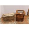 Image 1 : * End Table With Glass Top - 19" x 19" x 21", Antique Egg Crate - 27.5" x 12" x 14"