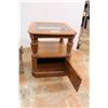 Image 2 : * End Table With Glass Top - 19" x 19" x 21", Antique Egg Crate - 27.5" x 12" x 14"