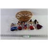 Image 1 : (5) Small Ukrainian Dolls, Basket