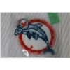 Image 2 : Miami Dolphins - 3 1/4" x 2 1/2" Embroidered Crest - Has Never Been Sewn or Attached (Mint Condition