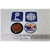Image 1 : (4) CBC Embroidered Crests - Northern Ontario Radio - CBQ Radio - White CBC Logo & Coloured CBC Logo