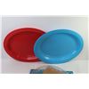 Image 9 : Tote w/ Sm Tote - Plastic Platters - Muffin Tin - Placemats - Cake Tin - Misc. Kitchen Items