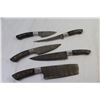 Image 2 : Kempin - Steel Damascus 5 Piece Knife Set w/Leather Case