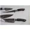 Image 6 : Kempin - Steel Damascus 5 Piece Knife Set w/Leather Case