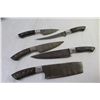 Image 7 : Kempin - Steel Damascus 5 Piece Knife Set w/Leather Case