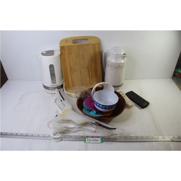 Honey Well & Sony Remote - Wooden Bowls - Carafe - Electric Kettle - Misc. Items